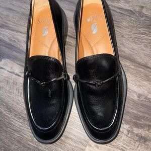 Franco Sarto Black Leather Women's Loafers 5.5W